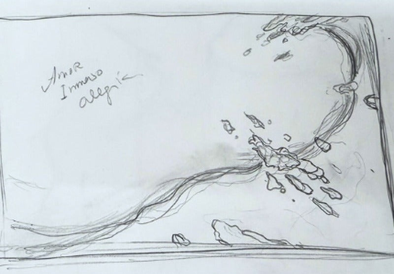 Boceto a lápiz de una obra por encargo