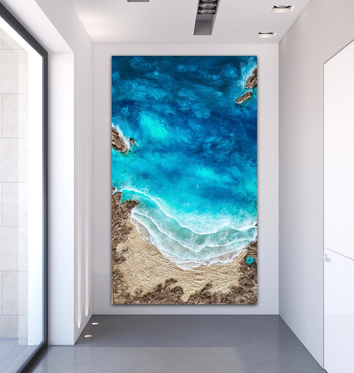A large-format work by Eva Jurado in an exhibition space